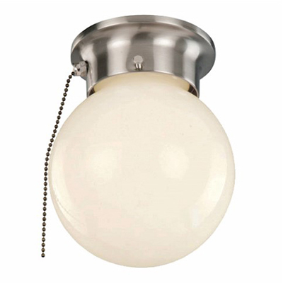 Trans Globe Lighting 3606P BN 1 Light Flush-mount - Pull Chain in Brushed Nickel
